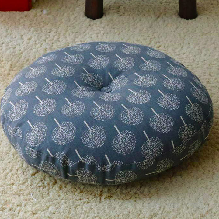 Cuscino per seduta da meditazione in lino con motivo semplice Buddha Stones e loto, decorazione per la casa e il soggiorno