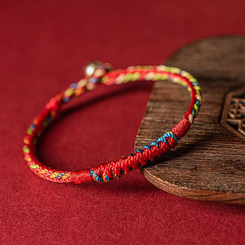 Braccialetto di protezione in filo di cinque colori fatto a mano Buddha Stones