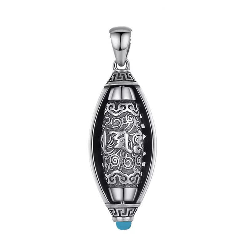 Collana di protezione con ciondolo girevole Buddha Stones Tibet Om Mani Padme Hum