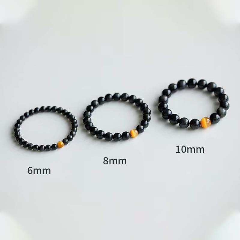 Braccialetto Buddha Stones Natural Rainbow Obsidian Tiger Eye Positive Love