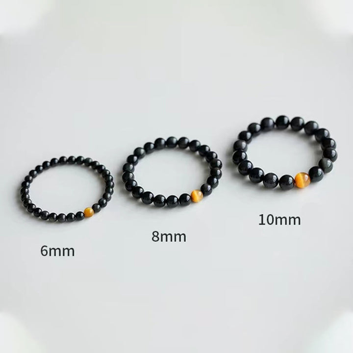Braccialetto Buddha Stones Natural Rainbow Obsidian Tiger Eye Positive Love