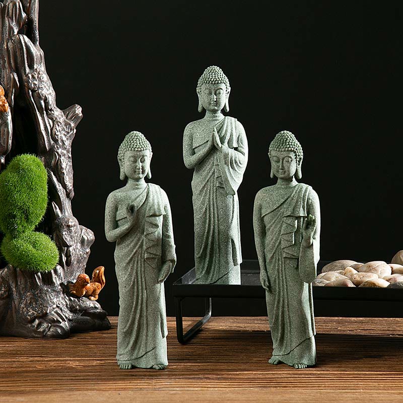 Buddha Stones Meditazione Tibetana Contemplazione Buddha Serenità Compassione Statua Figurina Decorazione