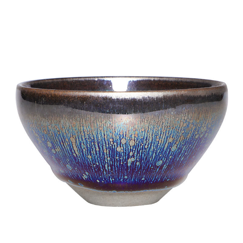 Buddha Stones cinese Jianzhan blu colorato smalto tazza da tè in ceramica Tenmoku Kung Fu tazza da tè con scatola regalo