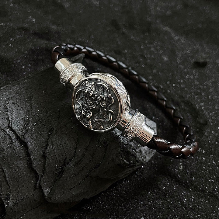 Braccialetto di protezione della benedizione della dea della ricchezza in argento sterling 925 tibetano Buddha Stones Zakiram