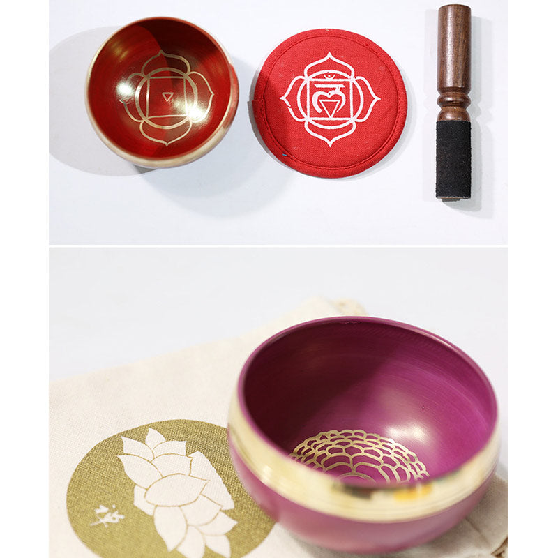 Buddha Stones Tibetan Sound Bowl realizzata a mano per la guarigione dei chakra e la meditazione consapevole. Set di campane tibetane per canto.