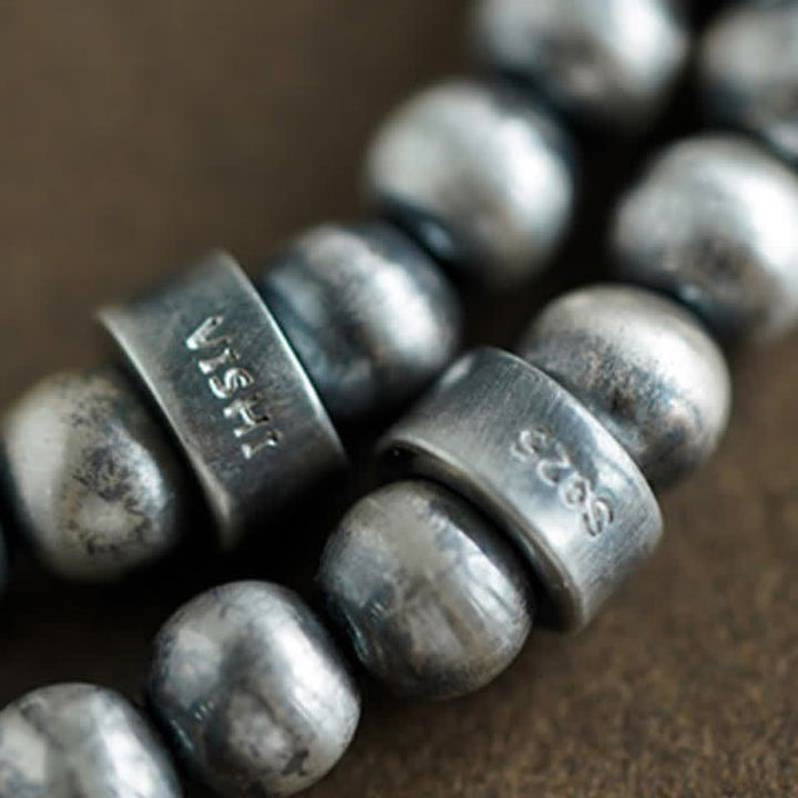 Buddha Stones 108 Mala Beads 925 Sterling Silver Agata Rossa Turchese Braccialetto con Ciondolo di Fiducia