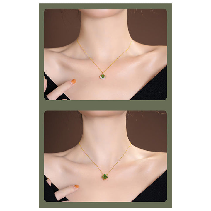 Collana con ciondolo a forma di farfalla Buddha che ride in giada ciano naturale Hetian Jade in argento sterling 925 - image 39