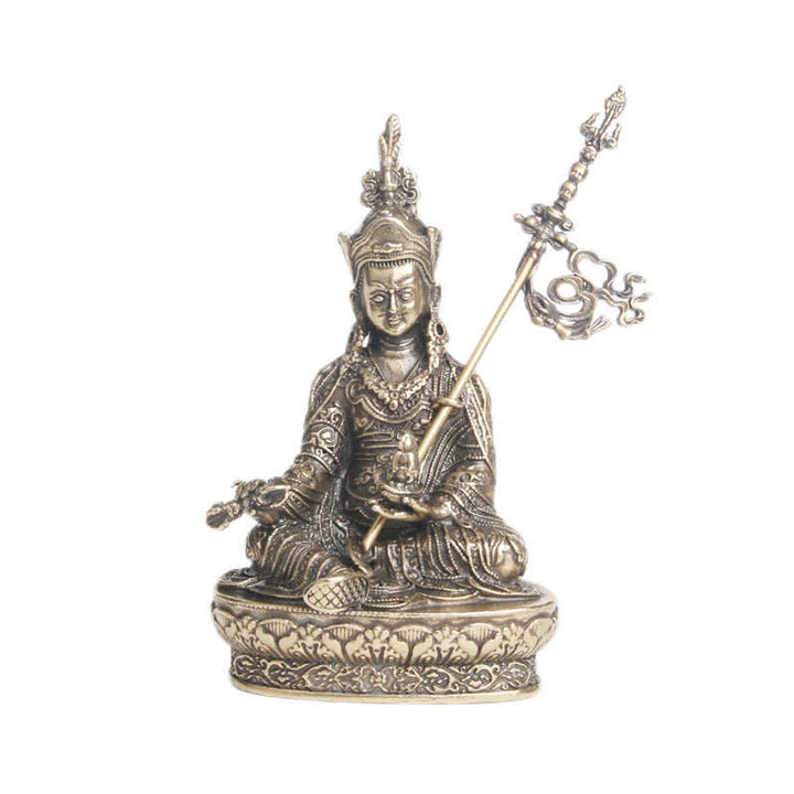 Statua del Buddha Padmasambhava, decorazione del tempio, ornamento della serenità in rame
