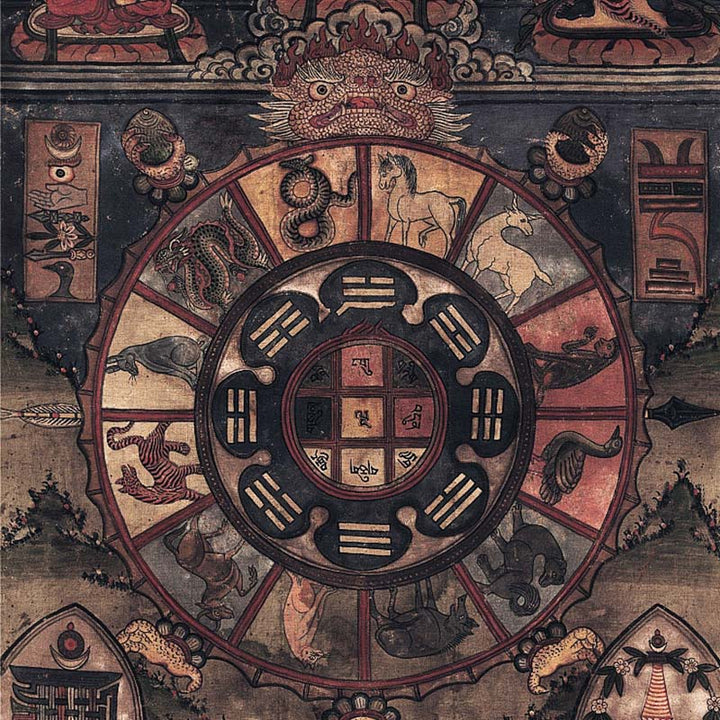 Braccialetto della fortuna in ambra e corno di pecora del Tibet con 108 perle di Mala Buddha Stones