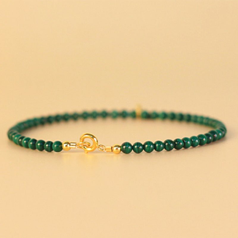 Braccialetto con ciondolo anti-ansia in malachite naturale con elefante Buddha Stones