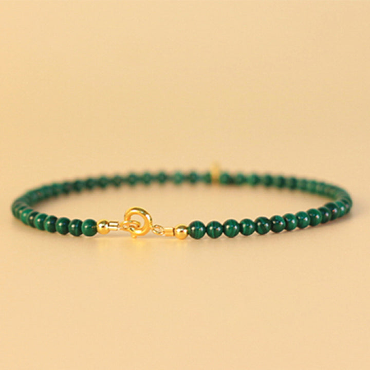 Braccialetto con ciondolo anti-ansia in malachite naturale con elefante Buddha Stones