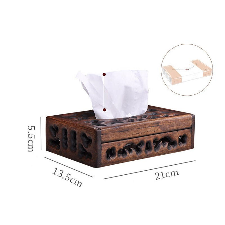 Scatola di fazzoletti in legno retrò Porta fazzoletti in legno inciso Scatole di salviette Decorazione