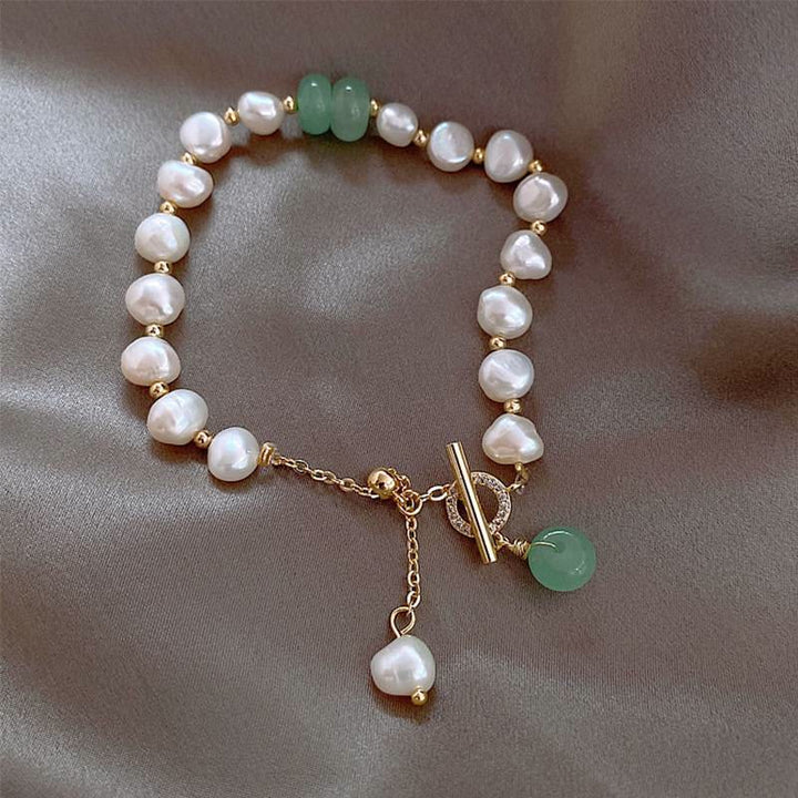 Braccialetto a catena curativo con perle di quarzo fragola verde Buddha Stones