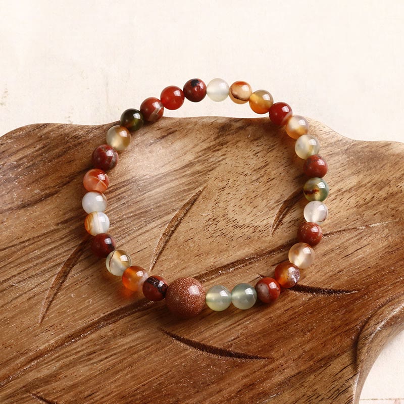 Braccialetto di protezione in pietra naturale Buddha Stones Sea Sediment Jasper Agate