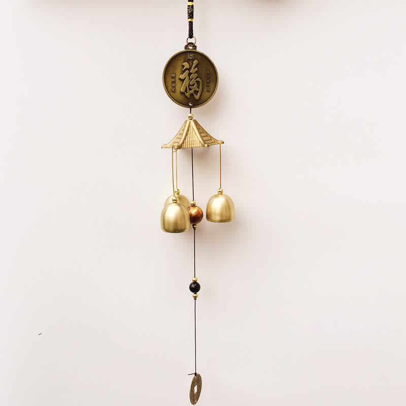 Buddha Stones Benedizione Lettera Elefante Bagua Moneta di Buon Auspicio Appeso al Muro Campanello Campana Decorazione per la Casa Fatta a Mano