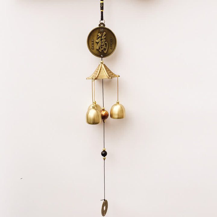 Buddha Stones Benedizione Lettera Elefante Bagua Moneta di Buon Auspicio Appeso al Muro Campanello Campana Decorazione per la Casa Fatta a Mano
