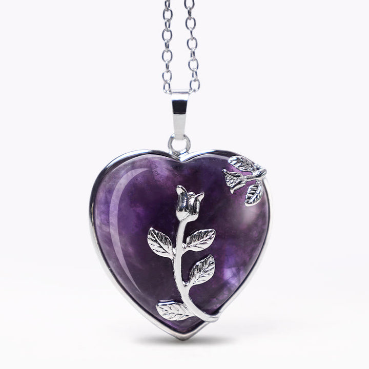 Buddha Stones Cristalli curativi naturali Collane con ciondolo a forma di cuore