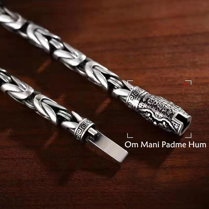 Buddha Stones Dorje Vajra Om Mani Padme Hum Pace Amore Braccialetto a Catena in Rame - image 3
