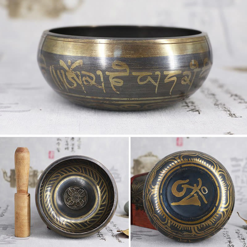 Buddha Stones Ciotola tibetana per la meditazione, la guarigione e la consapevolezza Om Mani Padme Hum Ciotola tibetana - image 15
