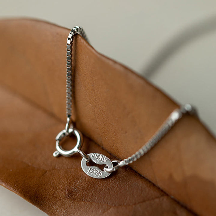 Buddha Stones 999 Sterling Silver Pace e Gioia Fu Carattere Fortuna Fortuna 925 Sterling Silver Catena Collana Pendente