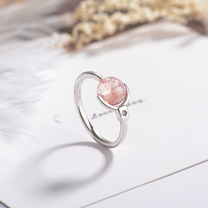 Anello rotante rilassante in cristallo rosa Buddha Stones - Cristallo rosa - image 0