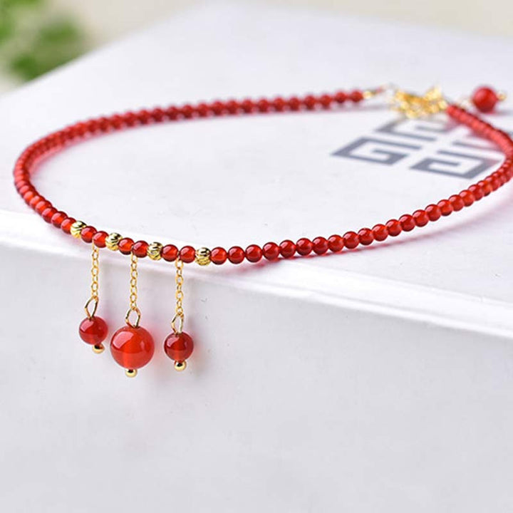 Cavigliera in agata rossa Confidence Calm