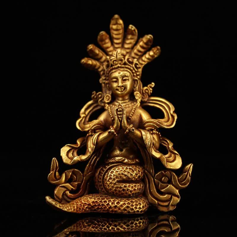 Decorazione della statua in rame di protezione del Bodhisattva Nagarjuna - 9*6 cm - image 0
