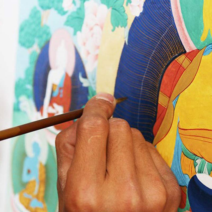 Buddha Stones Pittura Thangka tibetana, benedizione, decorazione fatta a mano - image 5