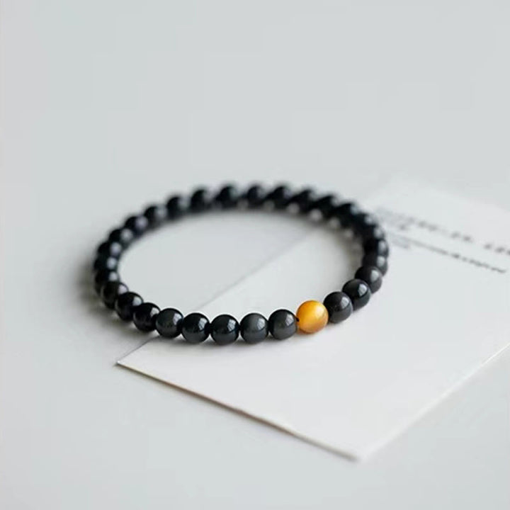 Braccialetto Buddha Stones Natural Rainbow Obsidian Tiger Eye Positive Love