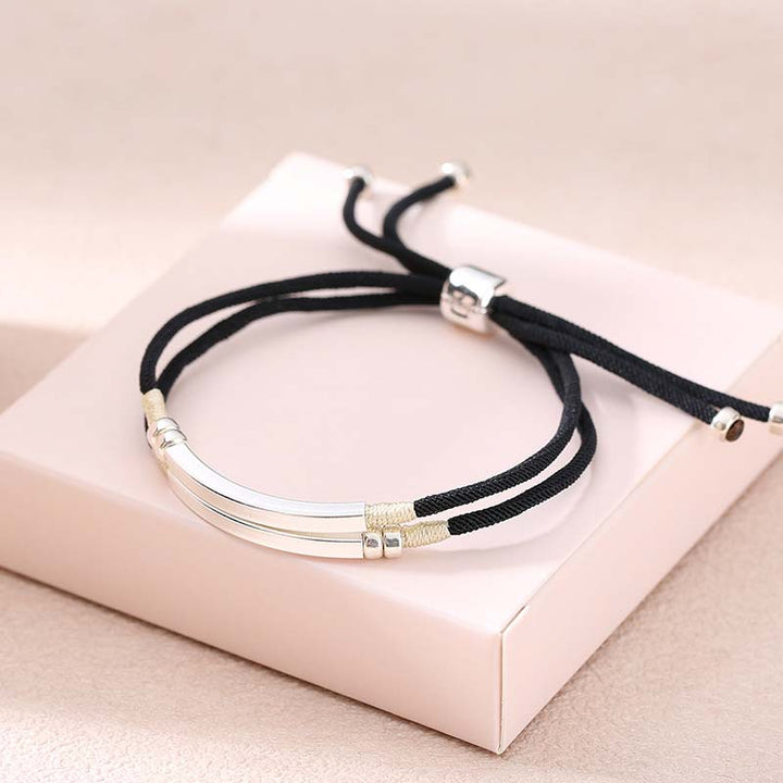 Braccialetto intrecciato a strati in corda rossa in argento sterling 925 Buddha Stones