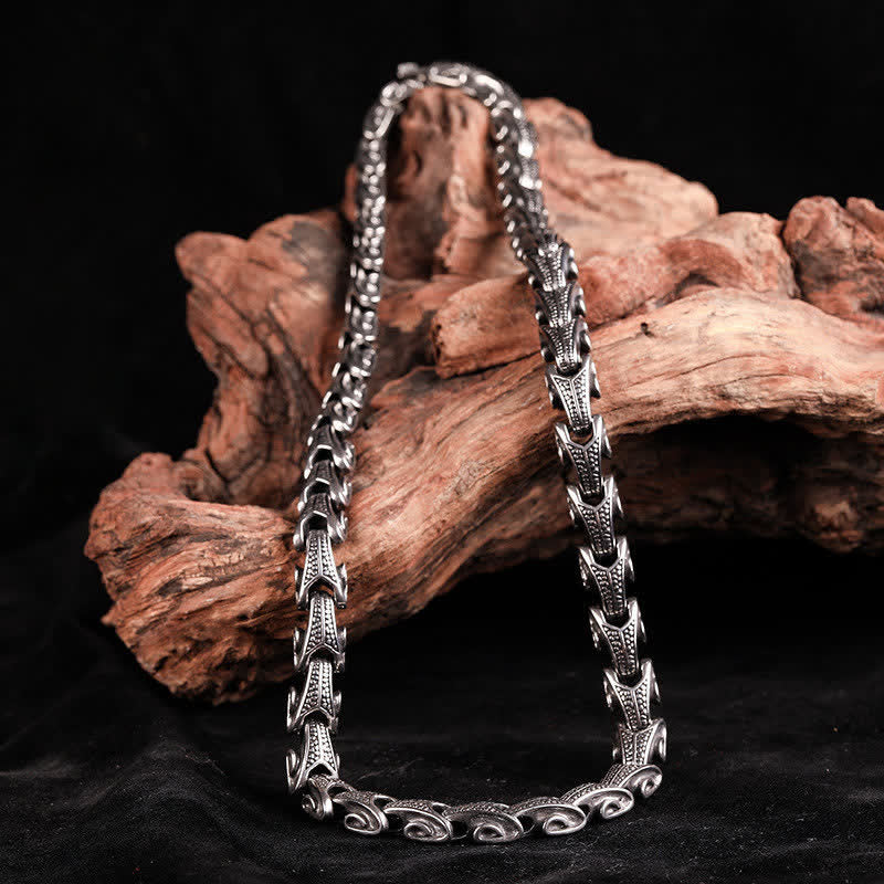 Collana con ciondolo in acciaio al titanio con motivo a drago Buddha Stones - image 19