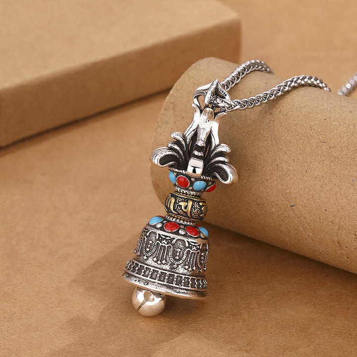 Ciondolo con collana Buddha Stones tibetano Om Mani Padme Hum Dorje Vajra campana - Dorje/Vajra (Illuminazione ♥ Potere spirituale) - image 1