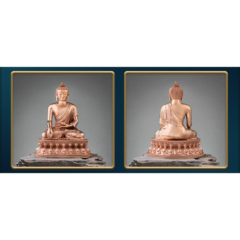 Statua di Buddha Gautama Shakyamuni in rame, decorazione per la casa