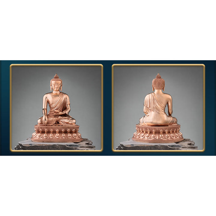 Statua di Buddha Gautama Shakyamuni in rame, decorazione per la casa