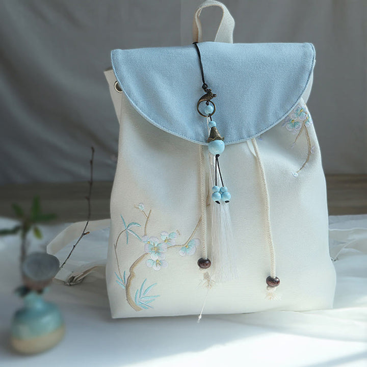 Zaino in tela di grande capacità ricamato a mano Buddha Stones - image 48