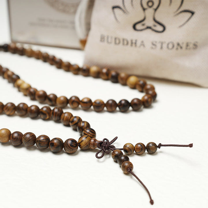 Buddha Stones 108 Mala Beads Bracciale Preghiera Meditazione Sandalo Elastico