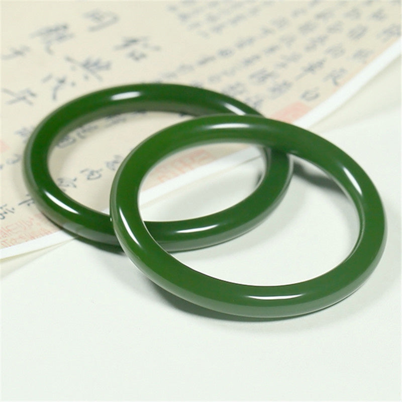 Braccialetto Buddha Stones Cyan Jade Longevity Blessing Bangle