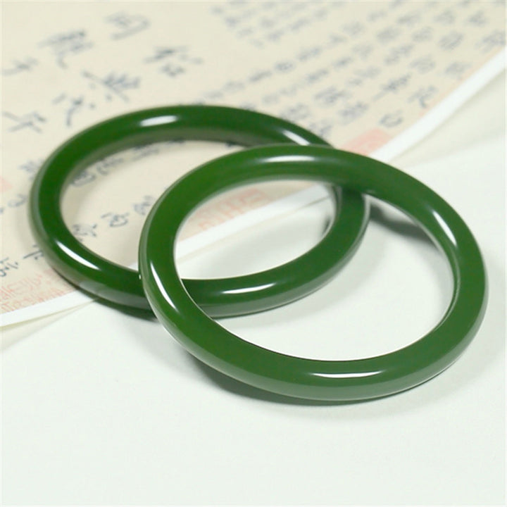 Braccialetto Buddha Stones Cyan Jade Longevity Blessing Bangle