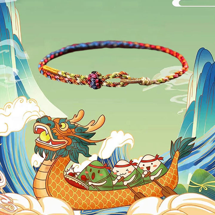 Braccialetto per bambini e adulti con corda colorata Buddha Stones fatto a mano
