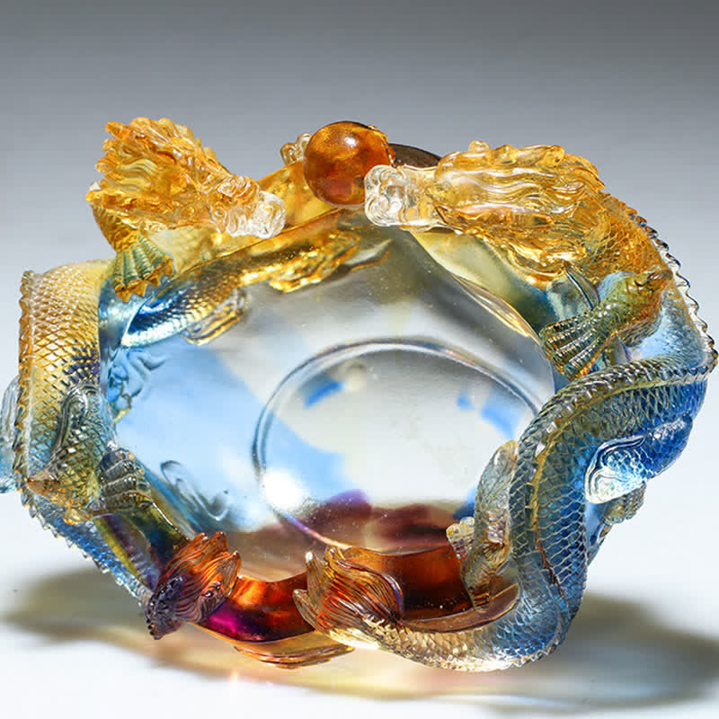 Buddha Stones Feng Shui Zodiaco cinese Drago Fatto a mano Liuli Cristallo Arte Pezzo Protezione Casa Ufficio Decorazione - image 5