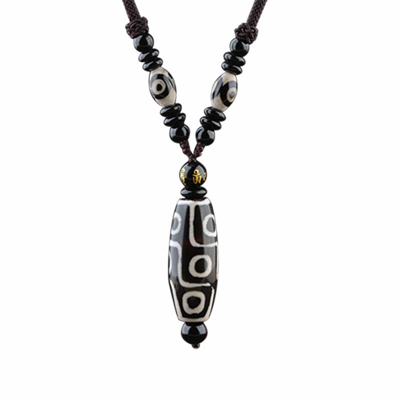 Collana di protezione della ricchezza con perline Dzi a nove occhi Buddha Stones - image 4