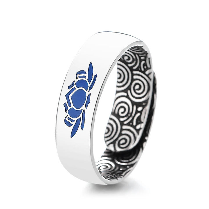 Buddha Stones, loto blu tibetano, nuvole di buon auspicio, anello di illuminazione in rame