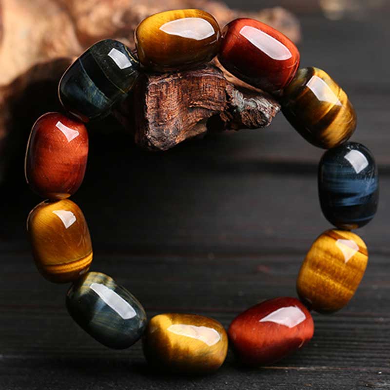 Braccialetto di protezione curativa naturale con occhio di tigre Buddha Stones - Occhio di tigre (circonferenza del polso: 17-18 cm) - image 0