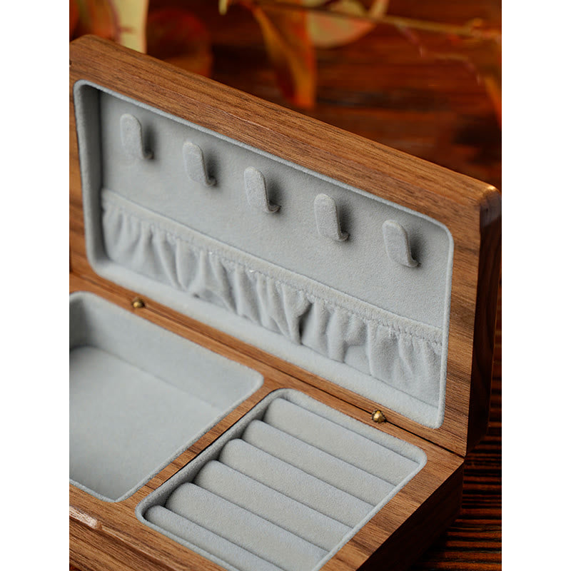 Scatola portagioie in legno di noce nero fatta a mano, vintage, scatola regalo in legno