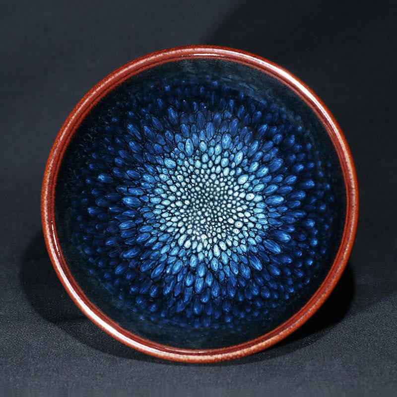 Buddha Stones fatto a mano blu francolino macchia cinese Jianzhan tazza da tè in ceramica Kung Fu tazza da tè ciotola