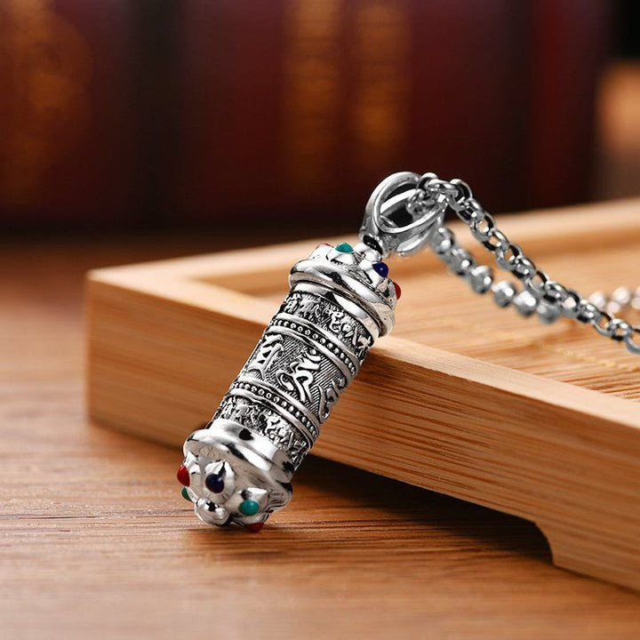 Ciondolo con collana Buddha Stones tibetano Om Mani Padme Hum Focus - image 1
