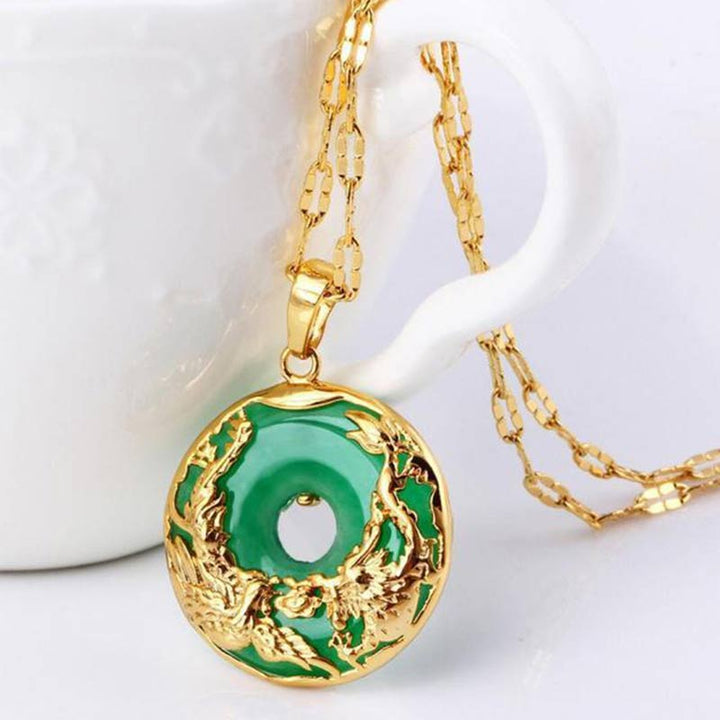 Collana di prosperità in giada naturale Buddha Stones