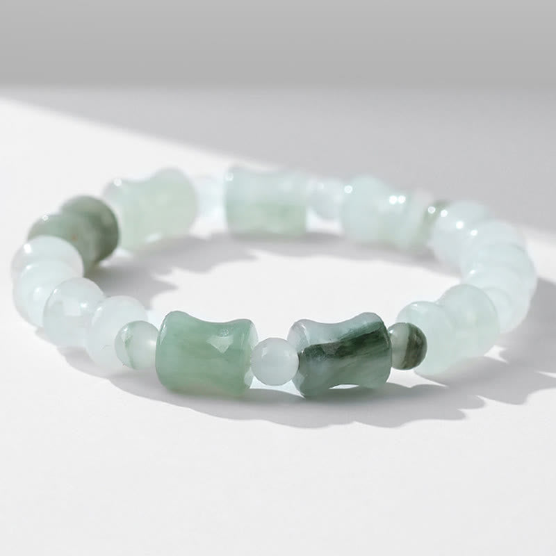 Braccialetto Buddha Stones Jade Coconut Shell Bamboo Pattern Abbondanza Fortuna