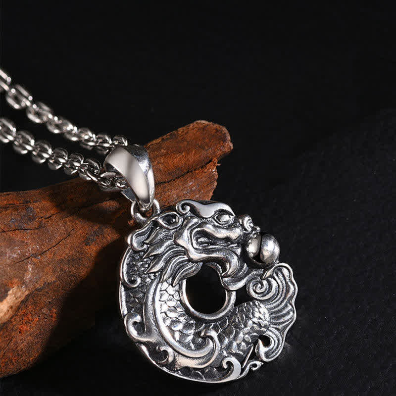 Buddha Stones Koi Fish Drago Pace Fibbia Ricchezza Collana Pendente - image 2