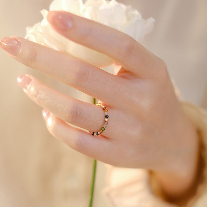 Anello Buddha Stones Natural Tormalina Positive Love